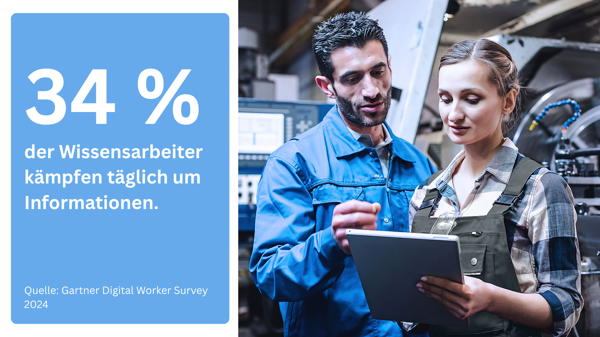 34% der Mitarbeiter kämpfen um Informationen1